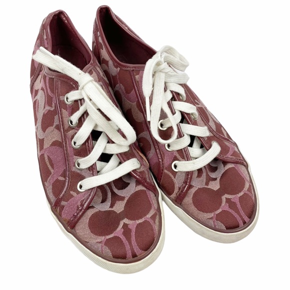 COACH Dee Canvas Monogram Purple Sneaker 8.5 - Picture 2 of 10